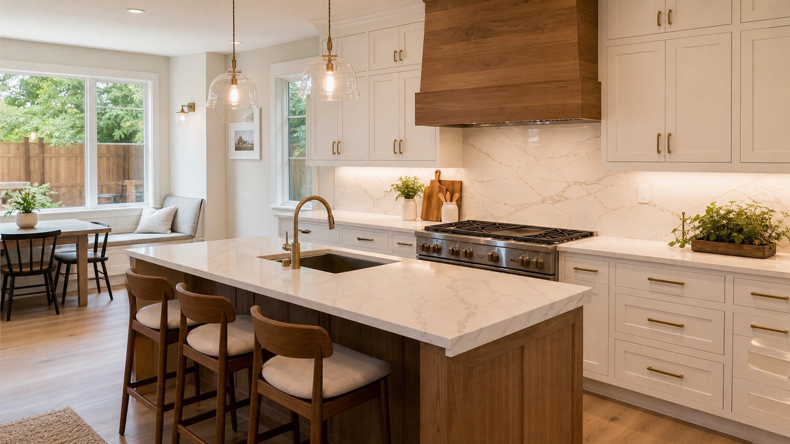 Premium kitchen remodeling with modern cabinetry and stone countertop